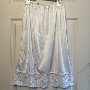 White lace slip skirt